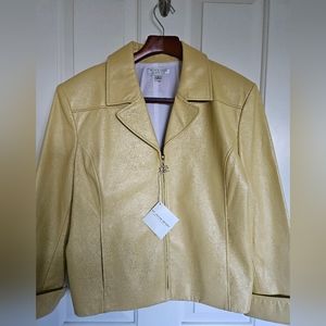 NWT St John leather bomber jacket, XL